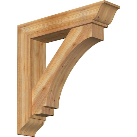 Ekena Millwork Imperial Traditional Rough Sawn Bracket w/ Offset Brace, Western Red Cedar, 8"W x 38"D x 38"H BKT0806X38X38IMP01RWR